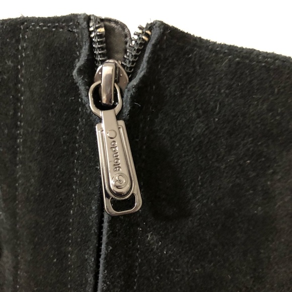 NEW Blondo Leather Suede Tall stacked Heel Boot Black 8.5 - Picture 11 of 16